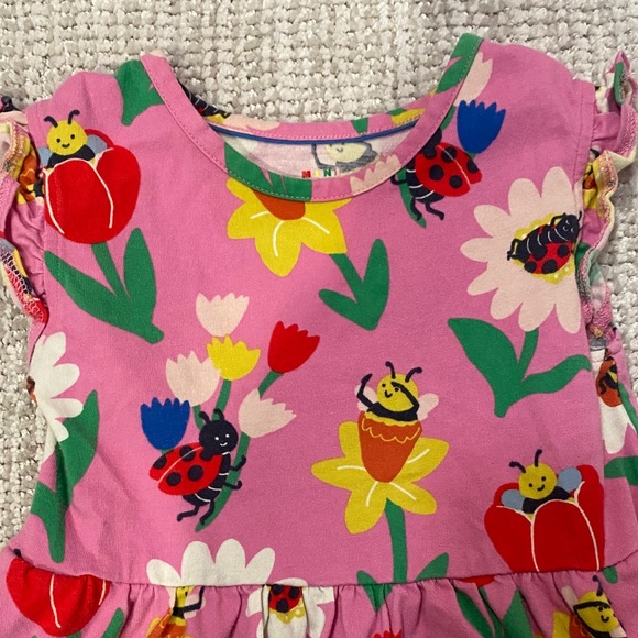 Mini Boden Pink Dress with Colorful Floral Print - Picture 2 of 5